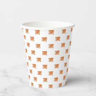 Cute orange fall foliage leaf pattern Thanksgiving Paper Cups