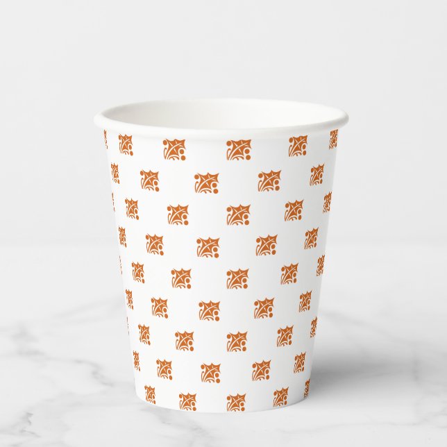 Cute orange fall foliage leaf pattern Thanksgiving Paper Cups (Front)