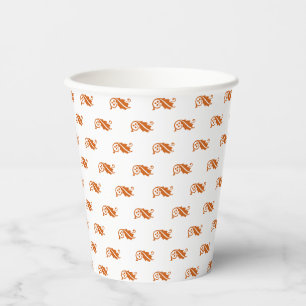 Cute orange fall leaves pattern Thanksgiving Paper Cups