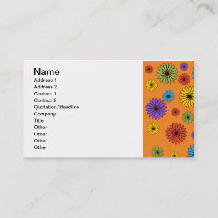 Cute Orange Floral Business Card