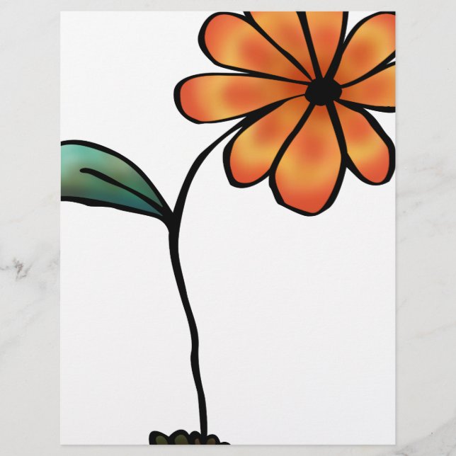 Cute Orange Flower Flyer (Front)