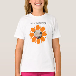 Cute Orange Flower Frame for Pet Photo Girls T-Shirt