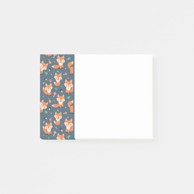 Cute Orange Fox Animal Pattern Post-it Notes (Front)