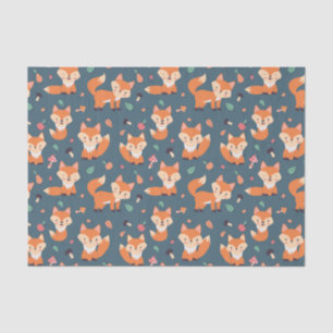Cute Orange Fox Animal Pattern Tissue Paper