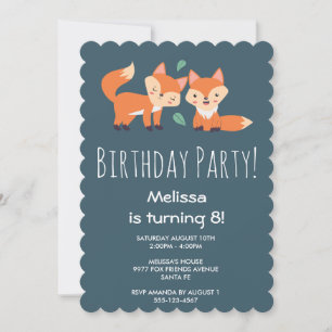 Cute Orange Foxes Birthday