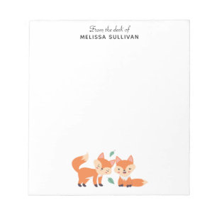 Cute Orange Foxes Graphic Illustration Notepad