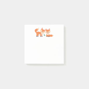 Cute Orange Foxes Graphic Illustration Post-it Notes