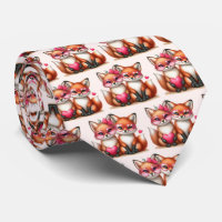 Cute Orange Foxes in Love Valentine's Day Pattern