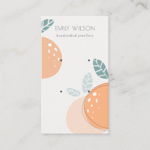 Cute Orange Fruit Abstract Bold Earring Display Business Card