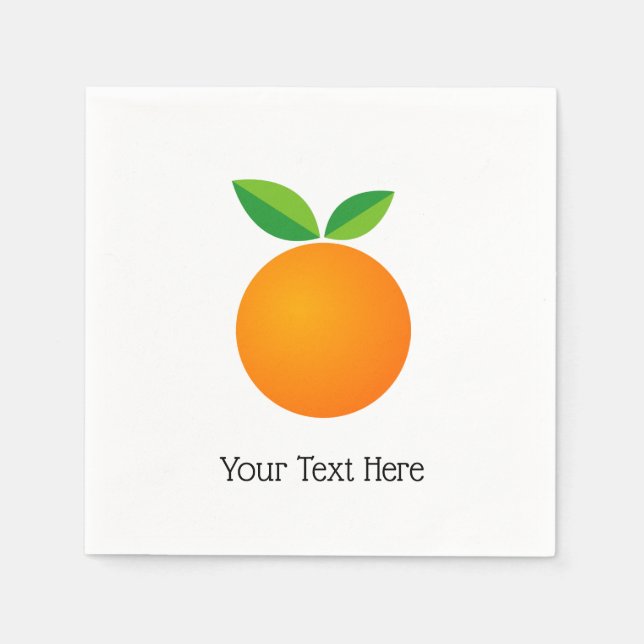 Cute orange fruit napkins with personalised text (Front)