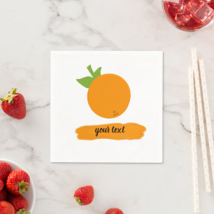 Cute orange fruit napkins with personalised text