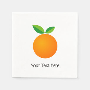 Cute orange fruit napkins with personalized text
