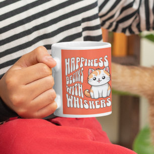Cute orange funny cat saying coffee mug