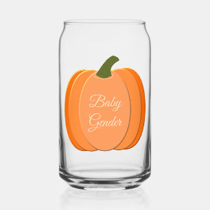 Cute Orange Gender Neutral Pumpkin Custom Can Glass