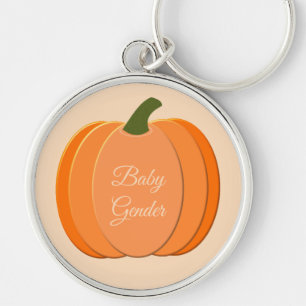 Cute Orange Gender Neutral Pumpkin Custom Key Ring