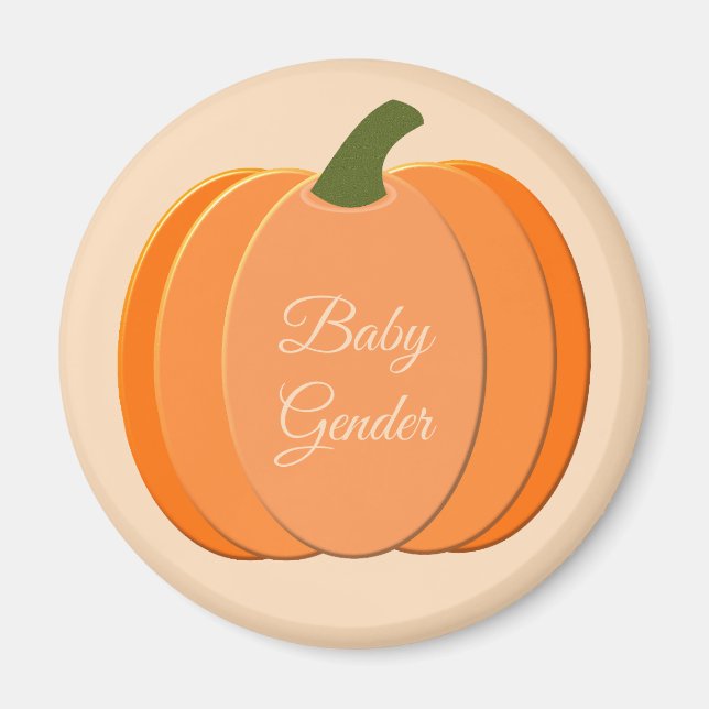 Cute Orange Gender Neutral Pumpkin Custom Magnet (Front)