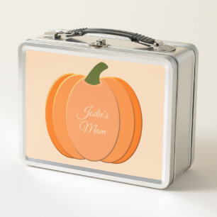 Cute Orange Gender Neutral Pumpkin Custom Metal Lunch Box