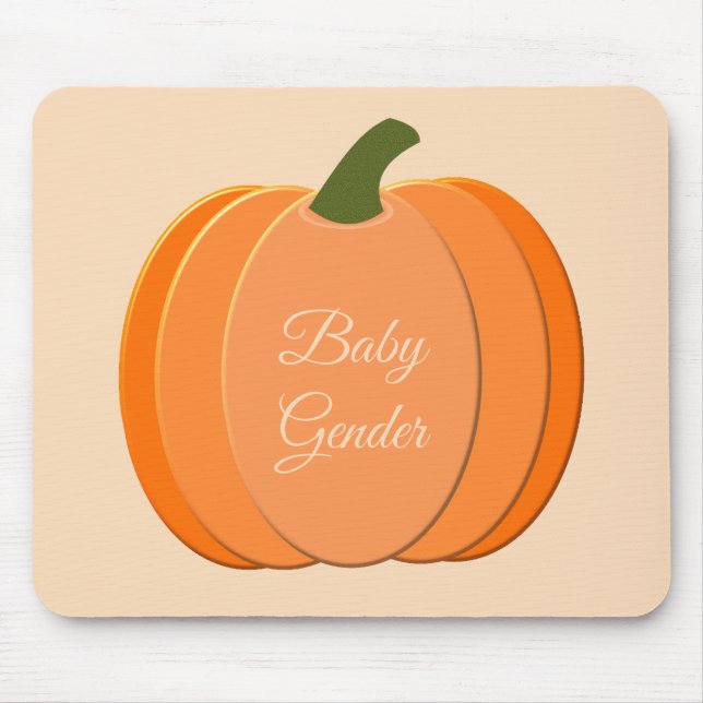 Cute Orange Gender Neutral Pumpkin Custom Mouse Pad (Front)