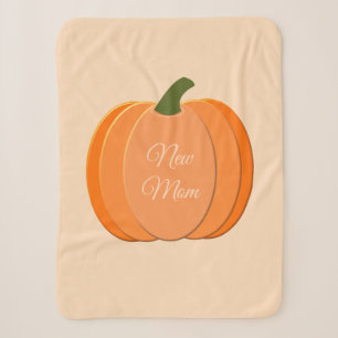 Cute Orange Gender Neutral Pumpkin Custom New Mum Sherpa Blanket