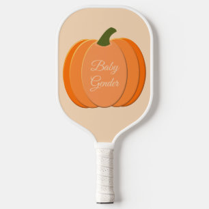 Cute Orange Gender Neutral Pumpkin Custom Pickleball Paddle