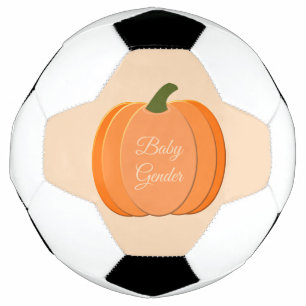Cute Orange Gender Neutral Pumpkin Custom Soccer Ball