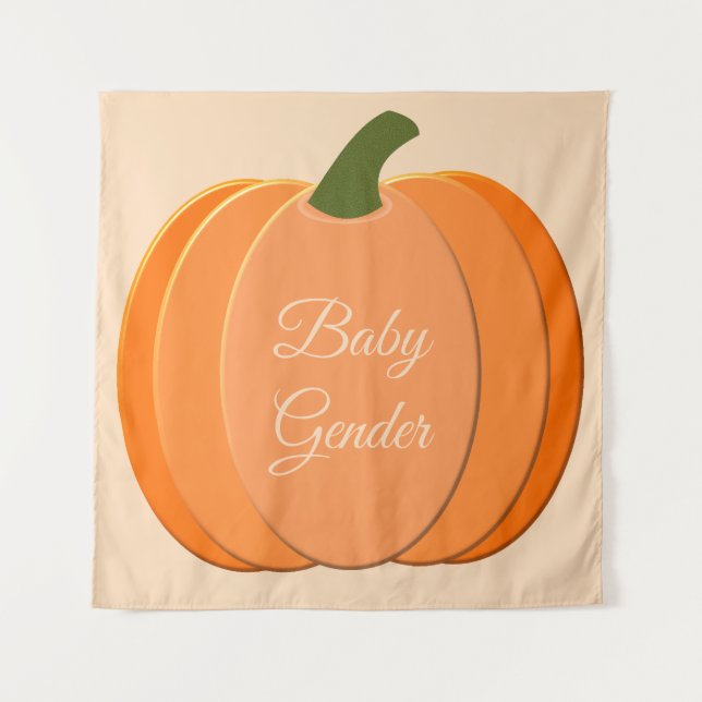 Cute Orange Gender Neutral Pumpkin Custom Tapestry (Front)