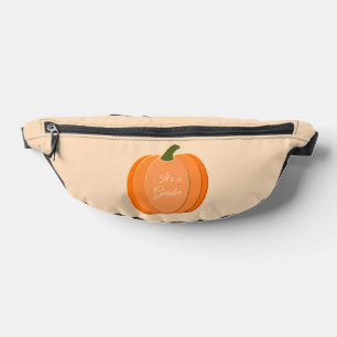 Cute Orange Gender Neutral Pumpkin Gender Reveal Bum Bags