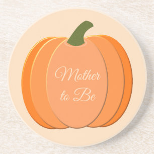 Cute Orange Gender Neutral Pumpkin Mother to be Coaster