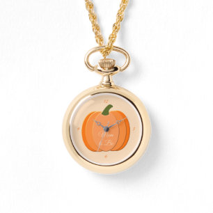 Cute Orange Gender Neutral Pumpkin Mum to Be Watch