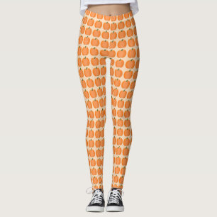 Cute Orange Gender Neutral Pumpkin Patterned Leggings