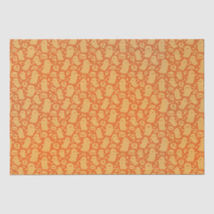 Cute Orange Ghosts Halloween Tissue Paper