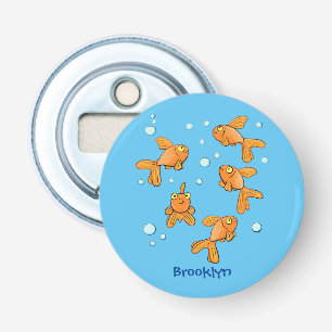 Cute orange goldfish cartoon illustration bottle opener