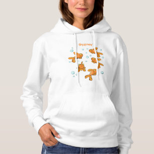 Cute orange goldfish cartoon illustration hoodie