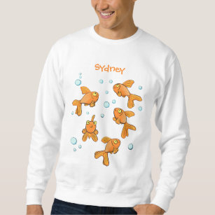 Cute orange goldfish cartoon illustration sweatshirt