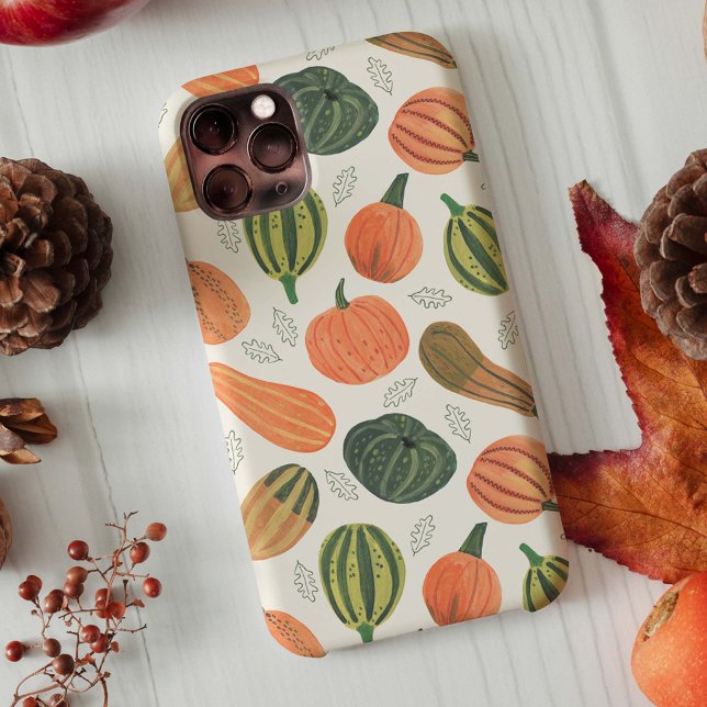 Cute Orange & green Pumpkin Patch Thanksgiving  iPhone Case (Creator Uploaded)