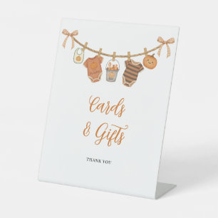  Cute Orange Halloween Baby Shower Cards Gifts  Pedestal Sign