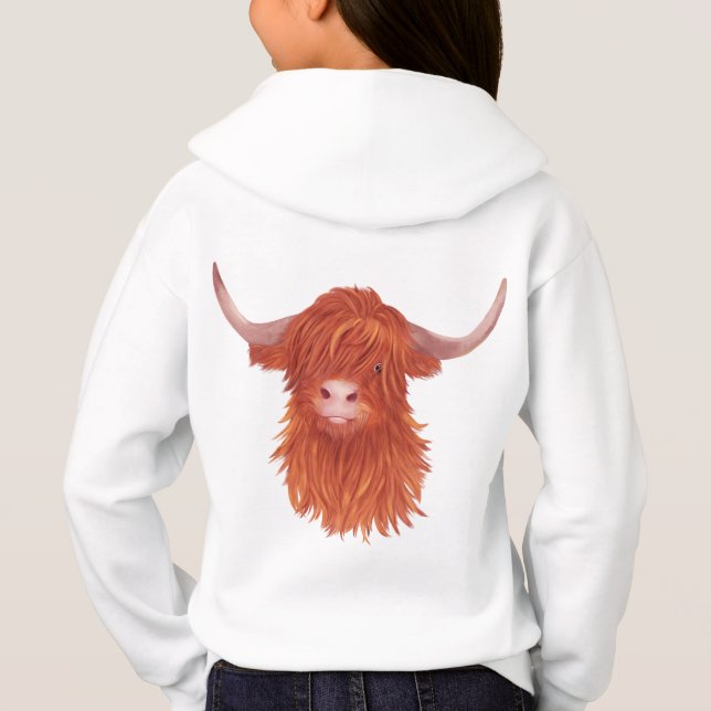 Cute Orange Highland Cow Illustration   (Back)