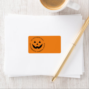 Cute orange jack o lantern Halloween Label