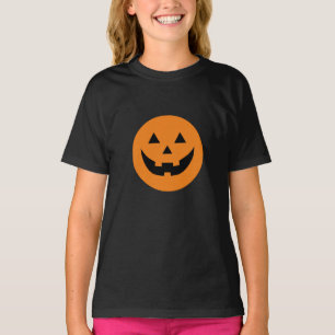 Cute orange Jack o lantern pumpkin face Halloween T-Shirt