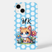 Cute Orange Kitty Cat in Flowers Personalised