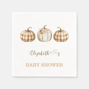 Cute Orange Little Pumpkin Baby Shower Napkin