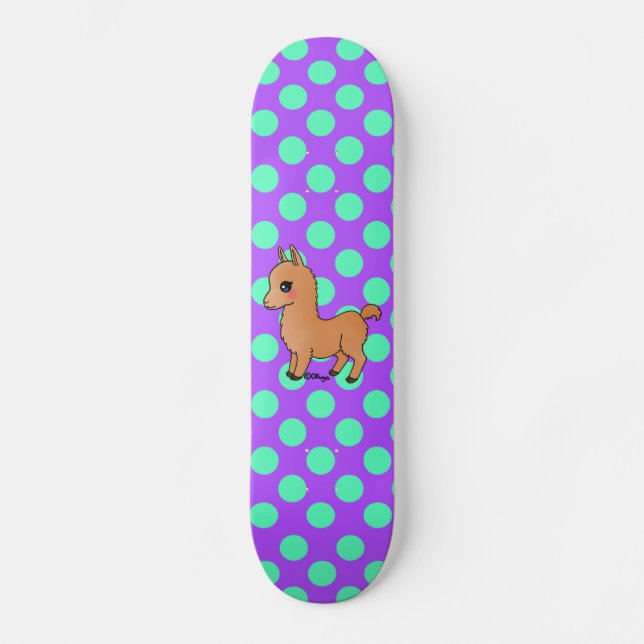 Cute Orange Llama Skateboard (Front)