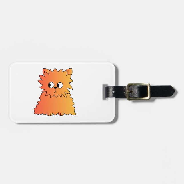 Cute Orange Long Hair Cat. Luggage Tag (Front Horizontal)