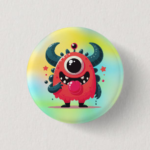 Cute Orange Monster Cartoon-67423 3 Cm Round Badge