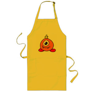 Cute Orange Monster Kitchen Apron - Funny One-Eyed