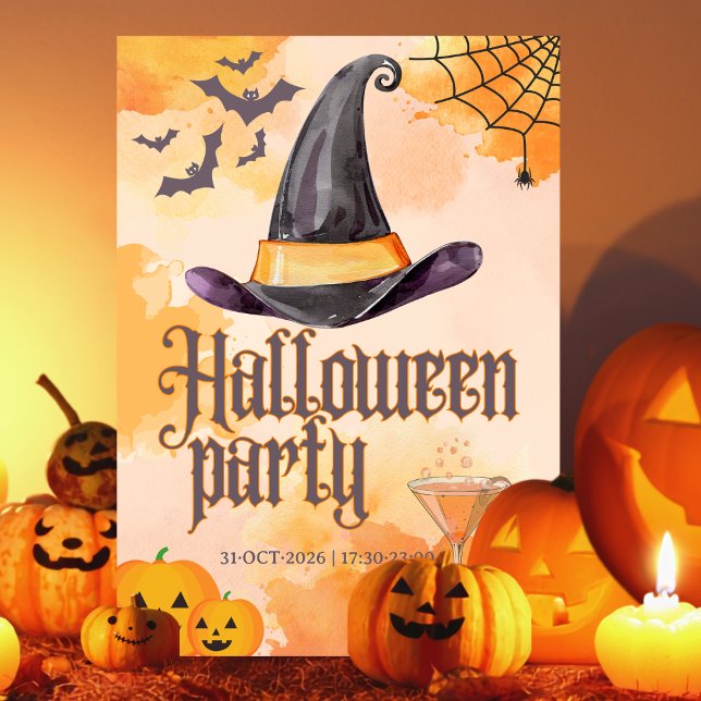 Cute Orange Office Halloween Party With Logo Invitation (Creator Uploaded)