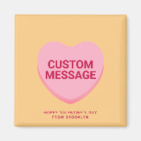 Cute orange pink custom message conversation heart