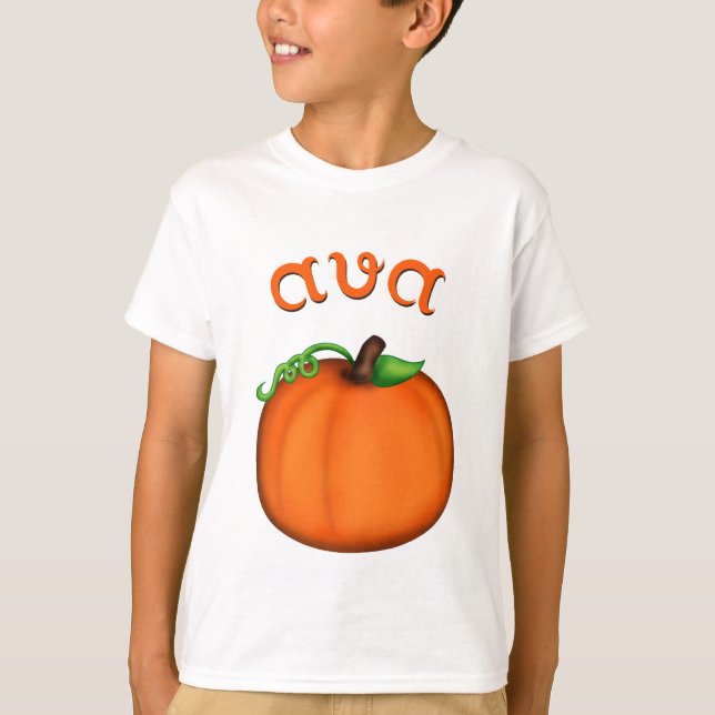 Cute Orange Pumpkin for Ava T-Shirt (Front)