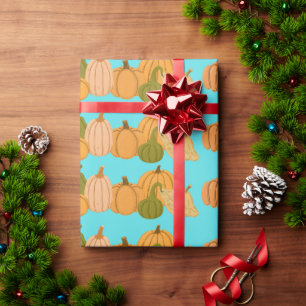 Cute Orange Pumpkin Pattern Wrapping Paper