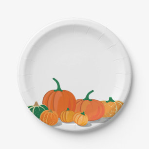 Cute Orange Pumpkin Spice Paper Plate